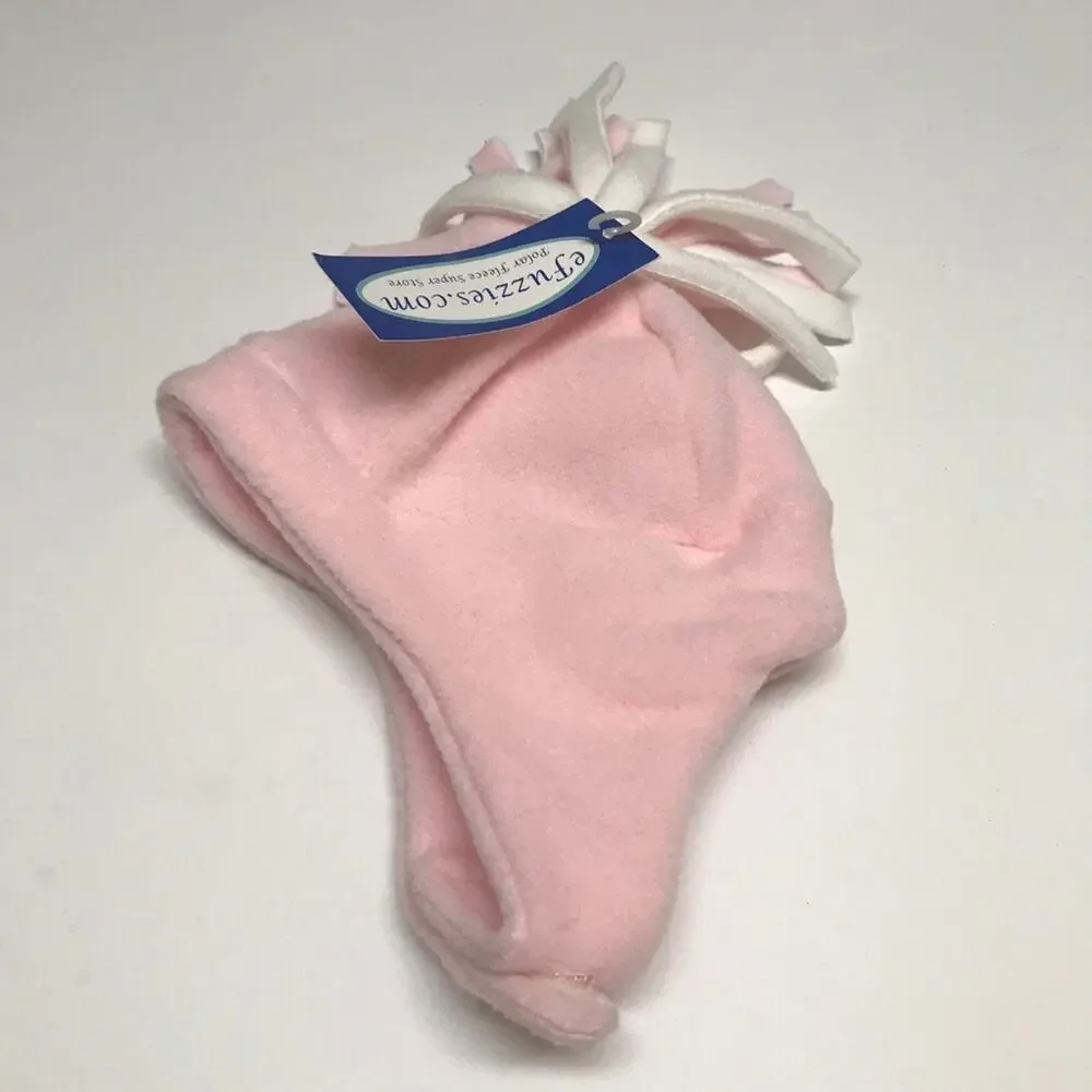 eFuzzies.com Girls Pink Polar Fleece Tassel Hat NEW NWT XS 3-9 mo‎